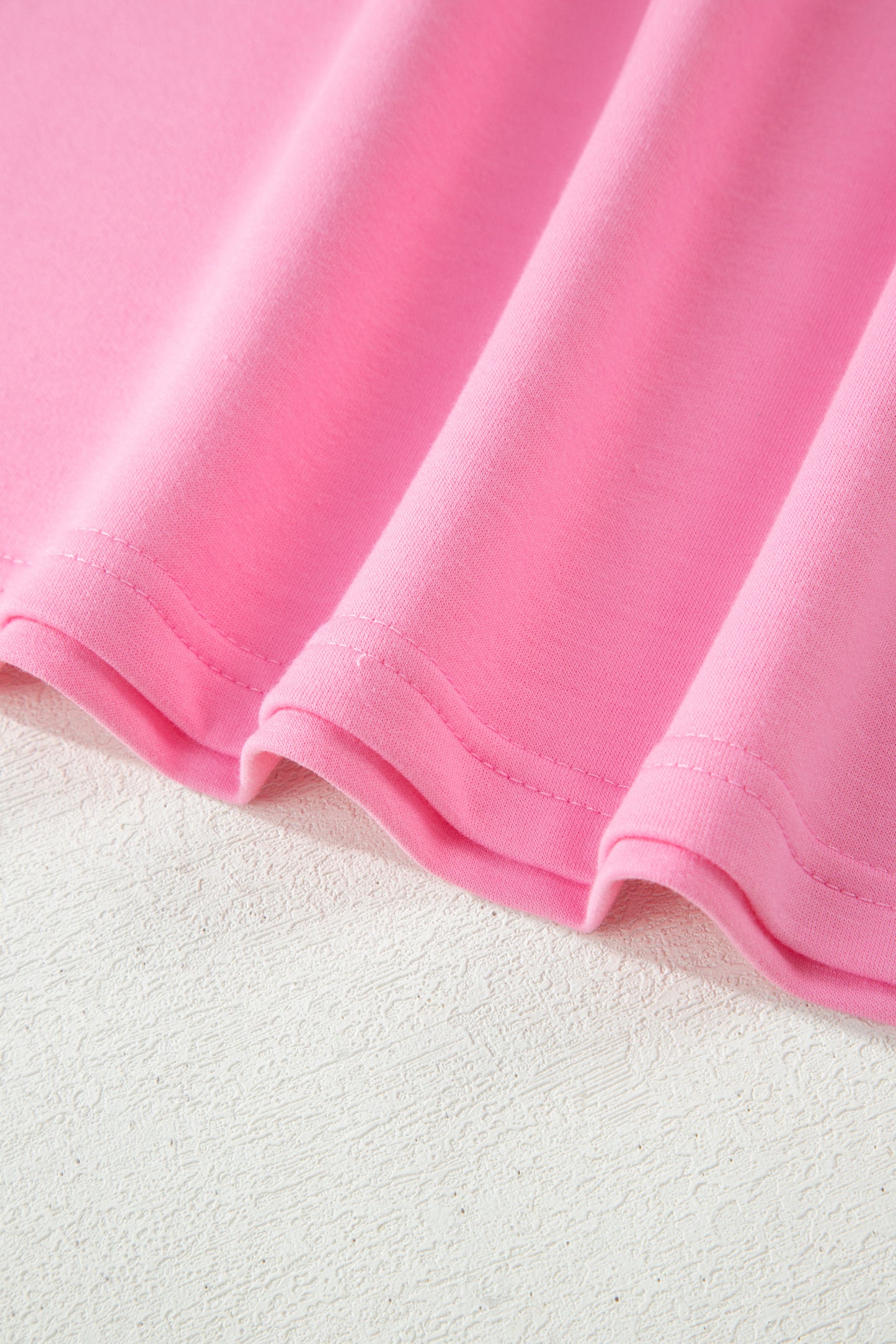 Pink Solid V-Neck Tee Plus Size Pants Set