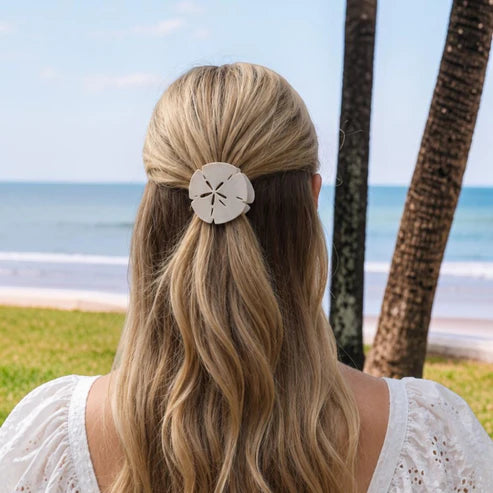 Sand Dollar Flat Round Hair Clip