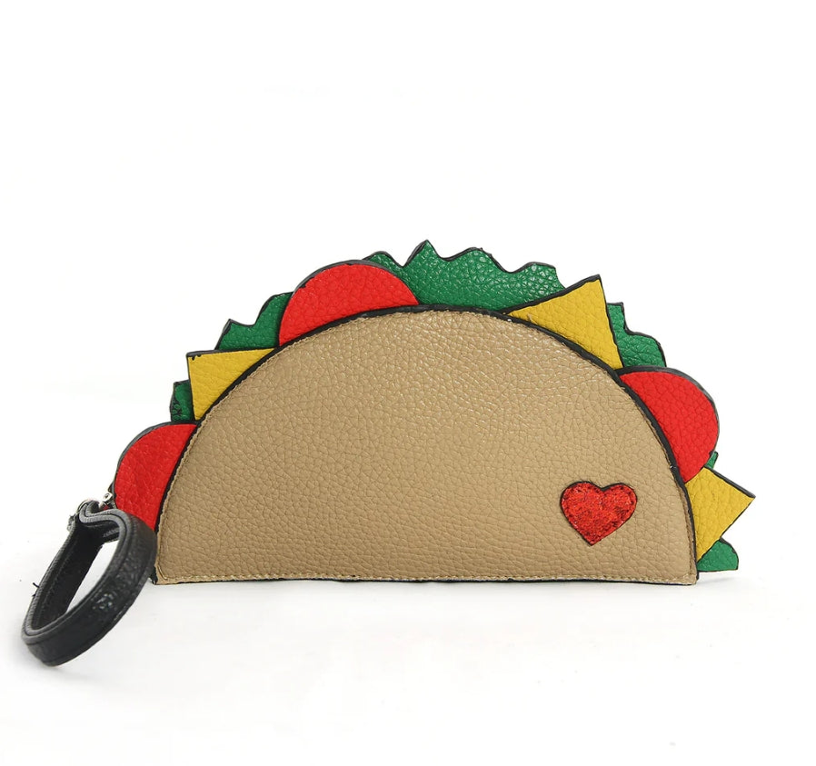 Yummy Taco Wristlet In Vinyl Material