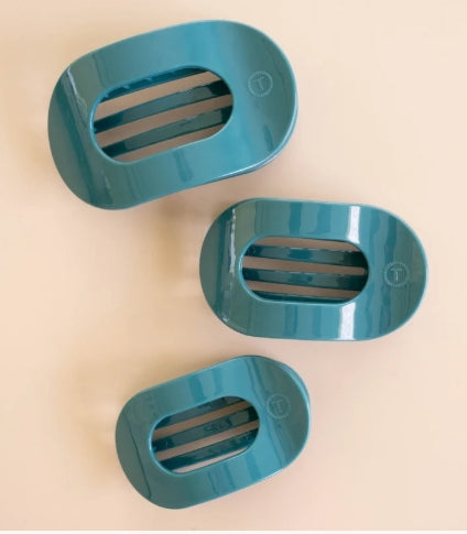 Teleties Teal With It Flat Round Hair Clip