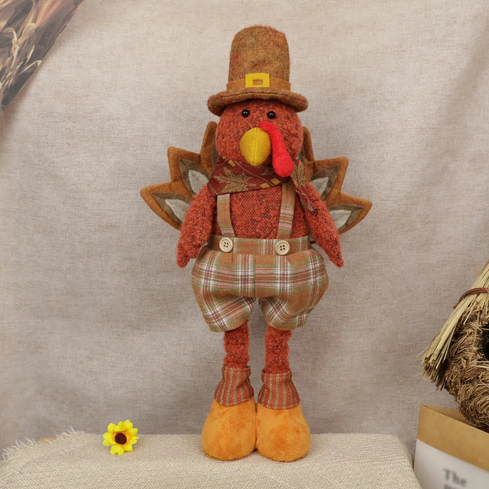 Thanksgiving Harvest Turkey Doll With Telescopic Legs - Options Available