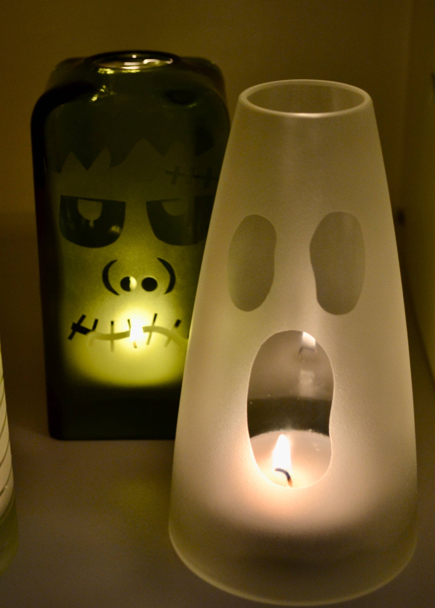 Halloween Candle Covers Made from Recycled Bottles