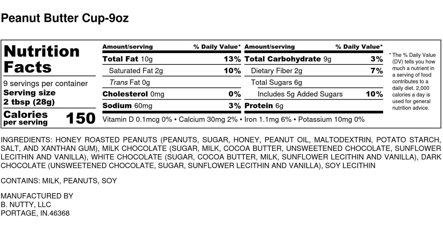Peanut Butter Cup BNutty Peanut Butter- 9oz