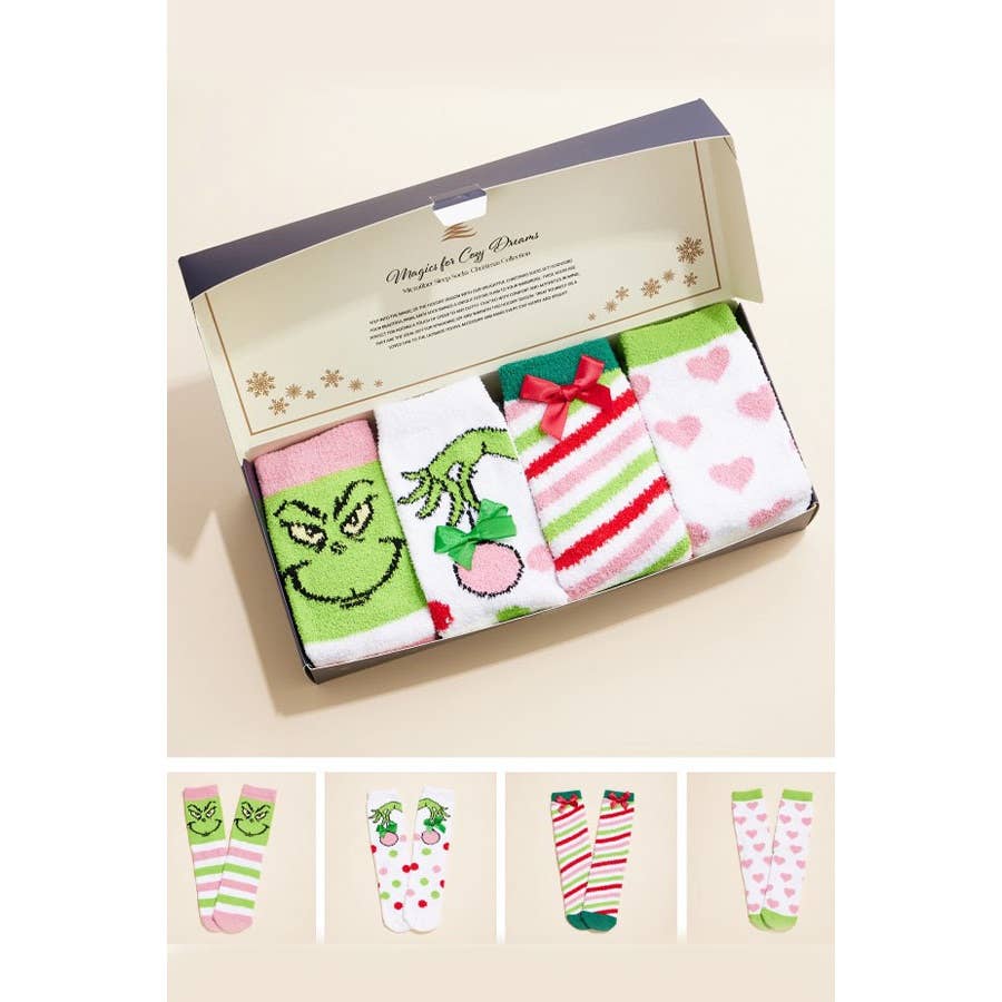 Christmas Green Monster Holiday Gift Socks Set