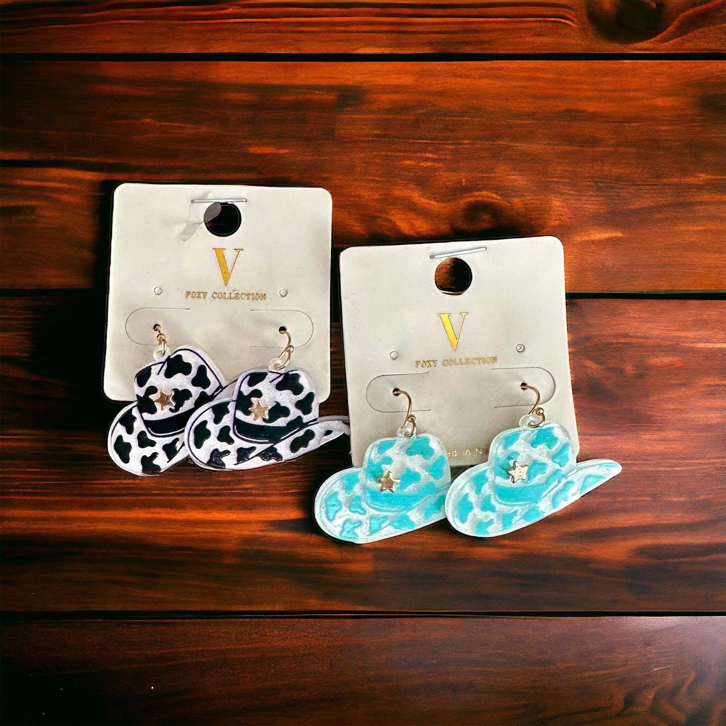 Acrylic Cowgirl Hat Earrings - Doodlations Coffee Bar & Boutique