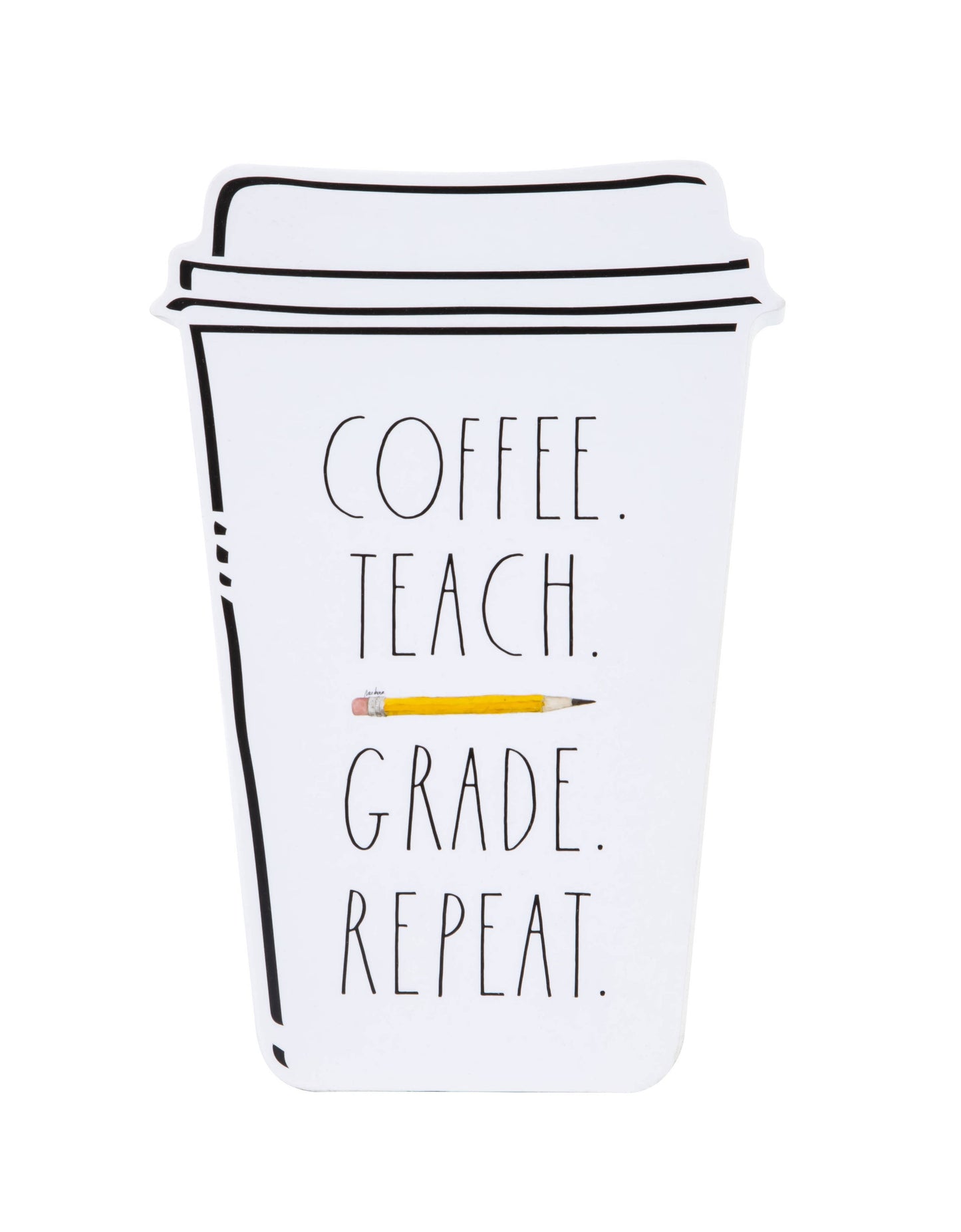 Rae Dunn "Coffee, Teach, Grade, Repeat" Coffee Desk Decor