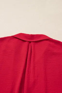 Fiery Red Plus Size Dolman Oversized Tunic Blouse