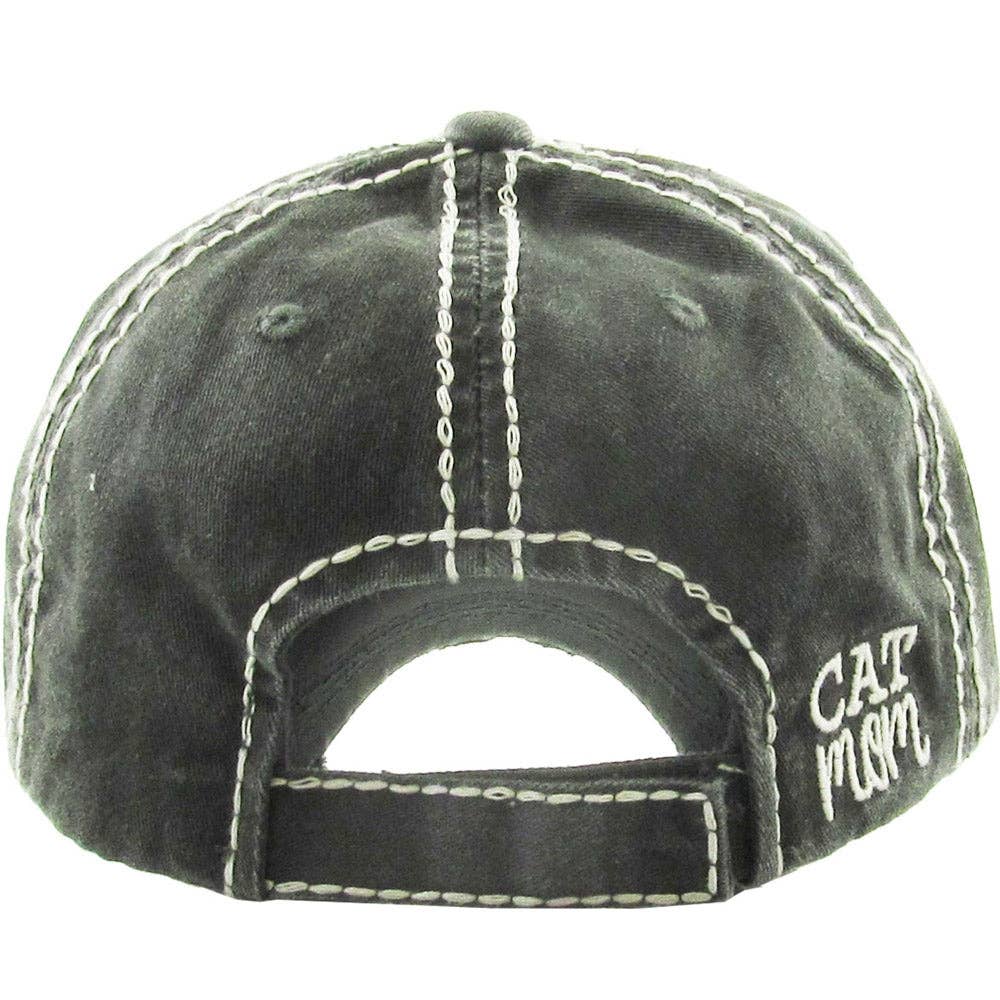 Hot Pink "Cat Mom" Vintage Wash Cap