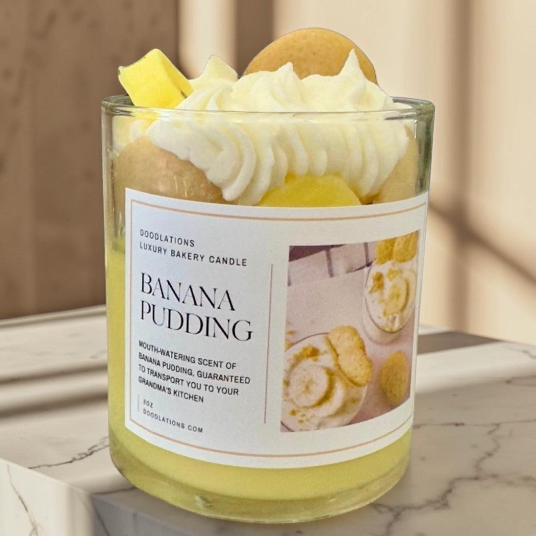 Banana Pudding Luxury Bakery Candle - Doodlations Coffee Bar & Boutique