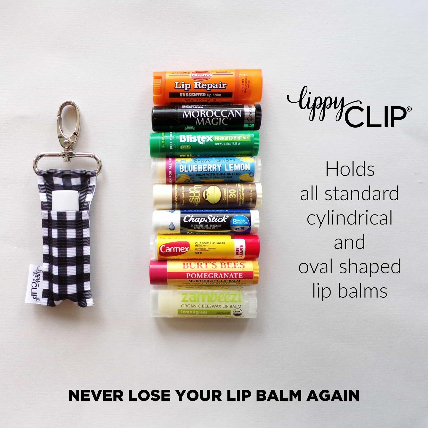 Bold Diagonal Stripe LippyClip® Lip Balm Holder Chapstick - Doodlations Coffee Bar & Boutique