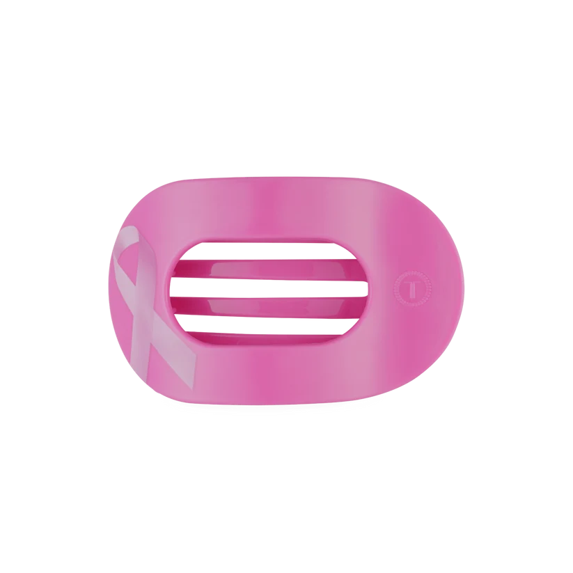Teleties Breast Cancer Awareness Flat Round Hair Clip - Options Available