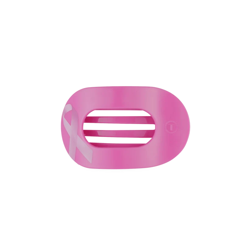 Teleties Breast Cancer Awareness Flat Round Hair Clip - Options Available