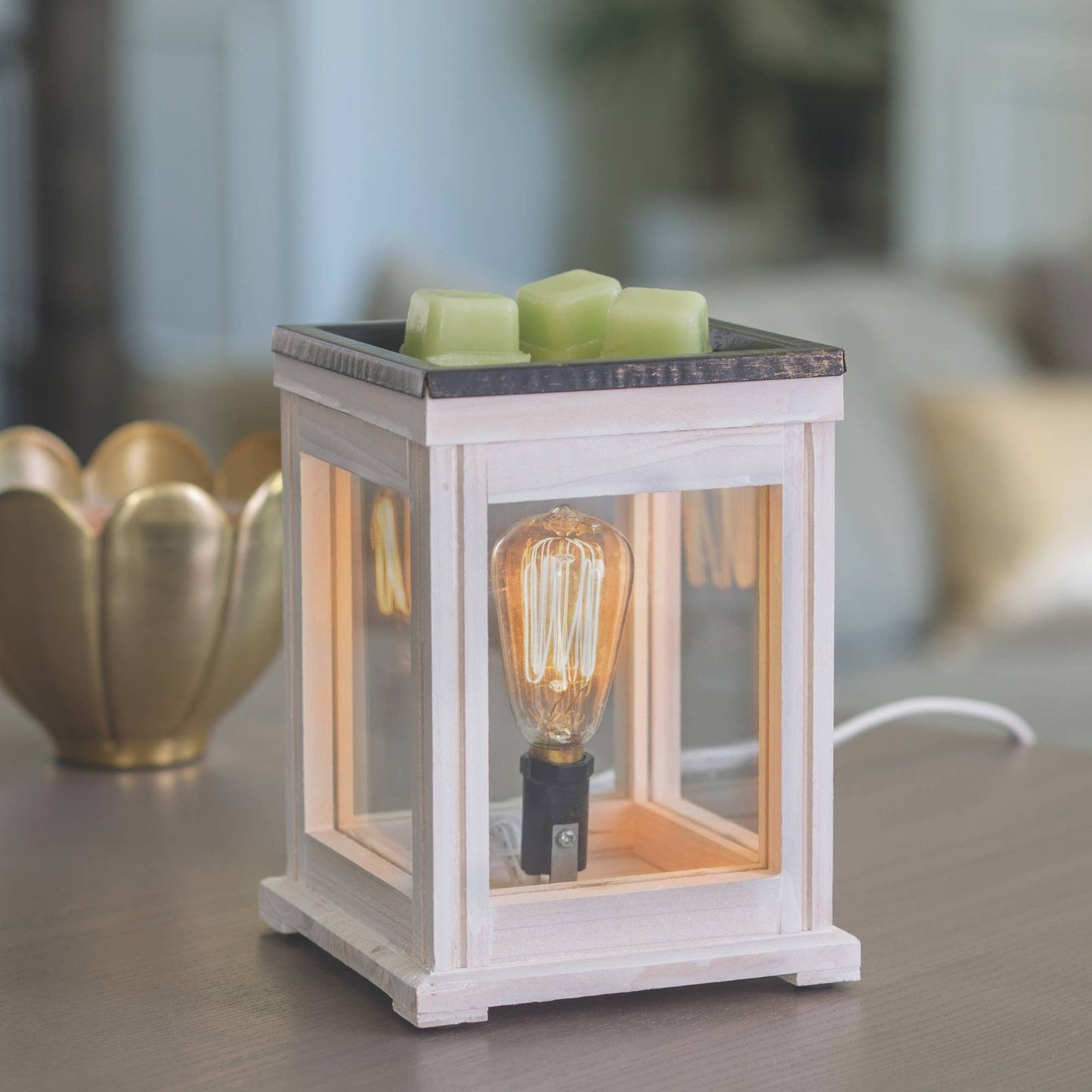 Weathered Wood Vintage Bulb Illumination Fragrance Warmer