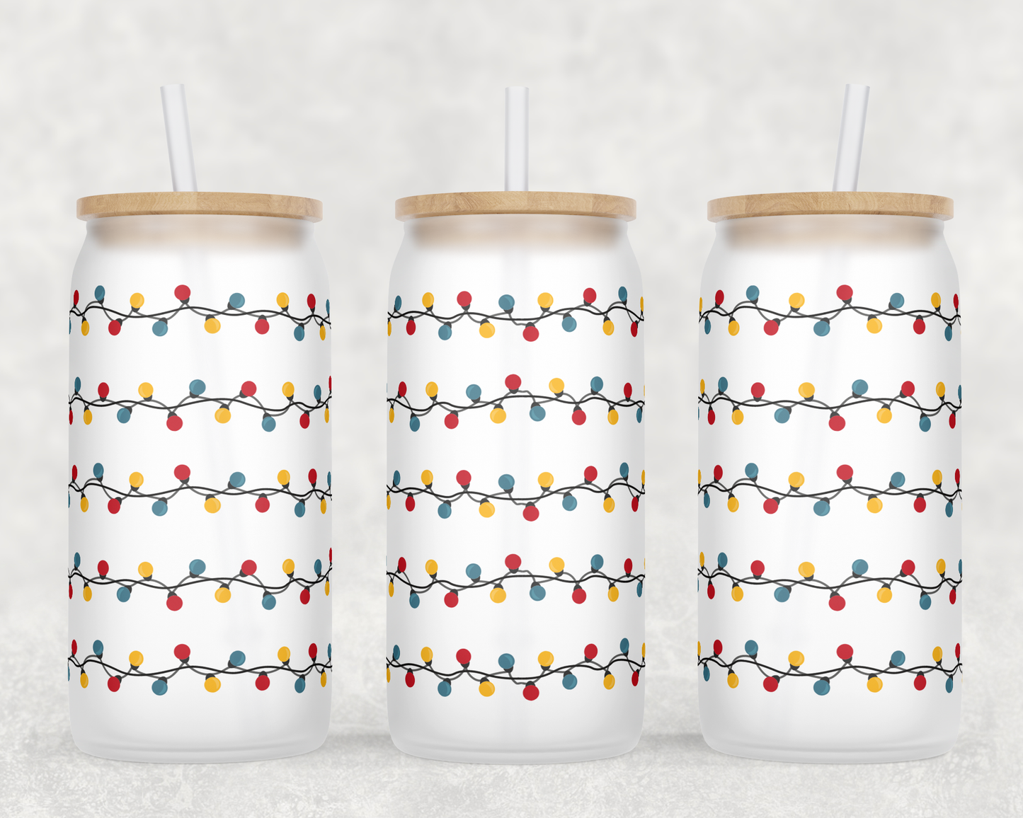 Christmas Lights 16oz Libby Glass Tumbler