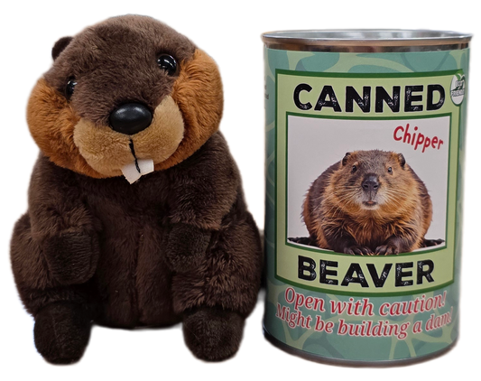 Chipper the Canned Beaver | Stuffed Animal Plush w/Jokes