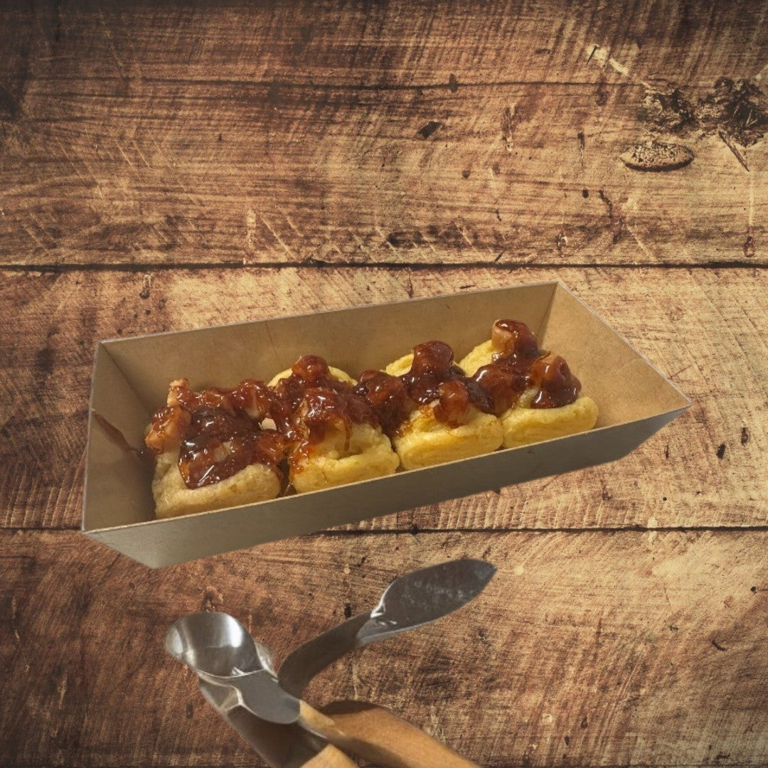 Doodlations Coffee Bar & Boutique Hot Apple Pies wax melts, shaped like mini pies with caramel topping.
