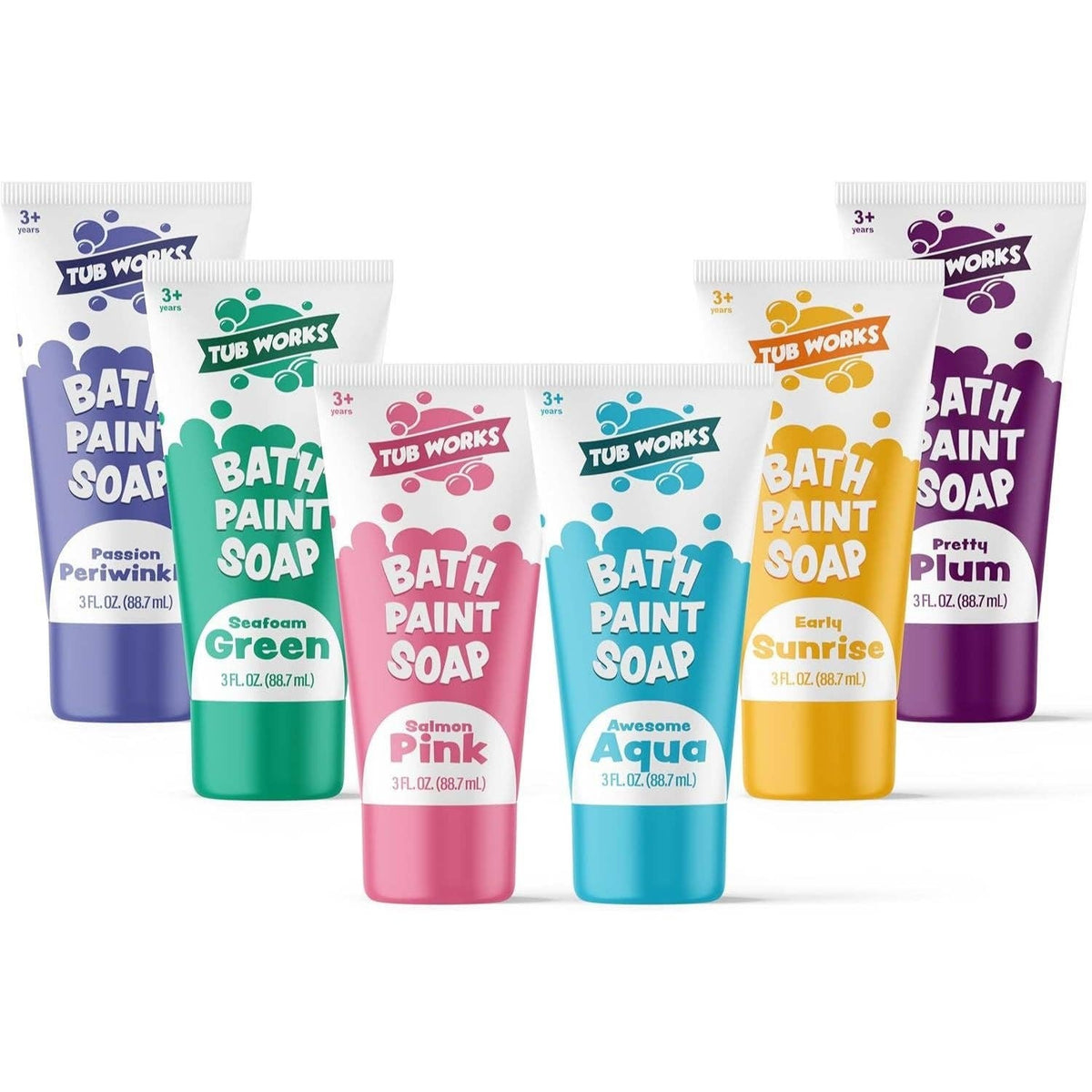 Doodlations Coffee Bar & Boutique Tub Works bath paint soap set in six pastel colors for creative kids bath play