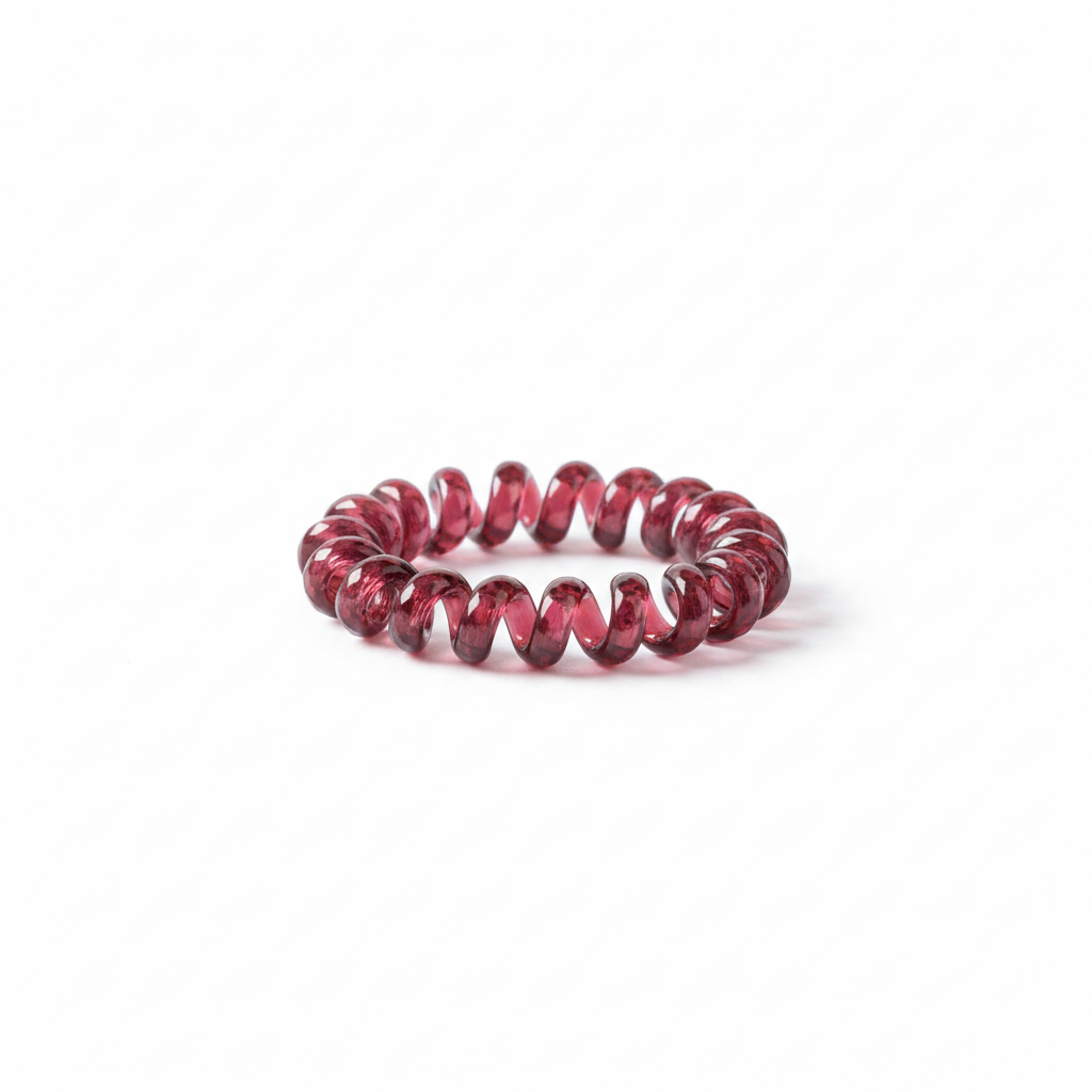 Doodlations Coffee Bar & Boutique Teleties Merlot after Midnight spiral hair tie in a rich berry translucent finish