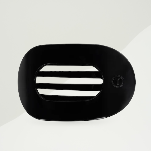 Doodlations Coffee Bar & Boutique Teleties jet black flat round hair clip with bendable teeth for comfortable wear