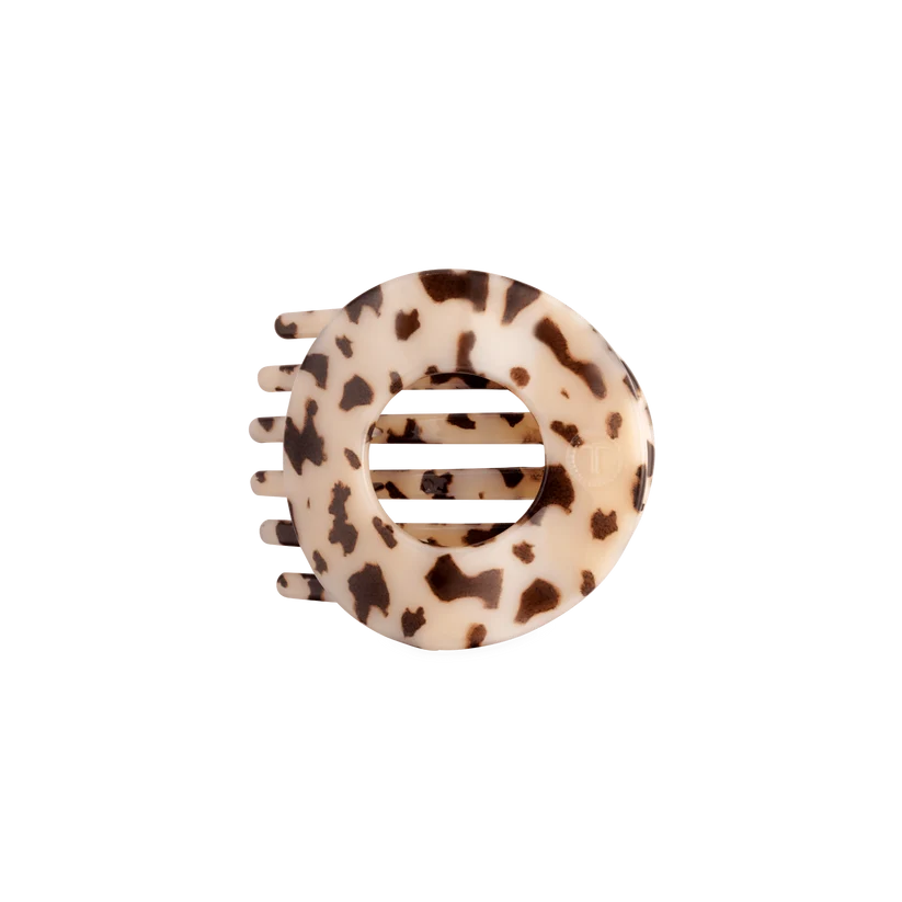 Doodlations Coffee Bar & Boutique Teleties blonde tortoise flat circle hair clip with comfortable bendable teeth