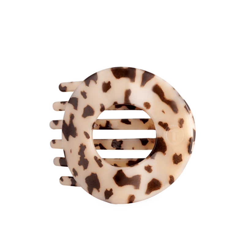 Doodlations Coffee Bar & Boutique Teleties blonde tortoise circular flat hair clip with gentle bendable teeth