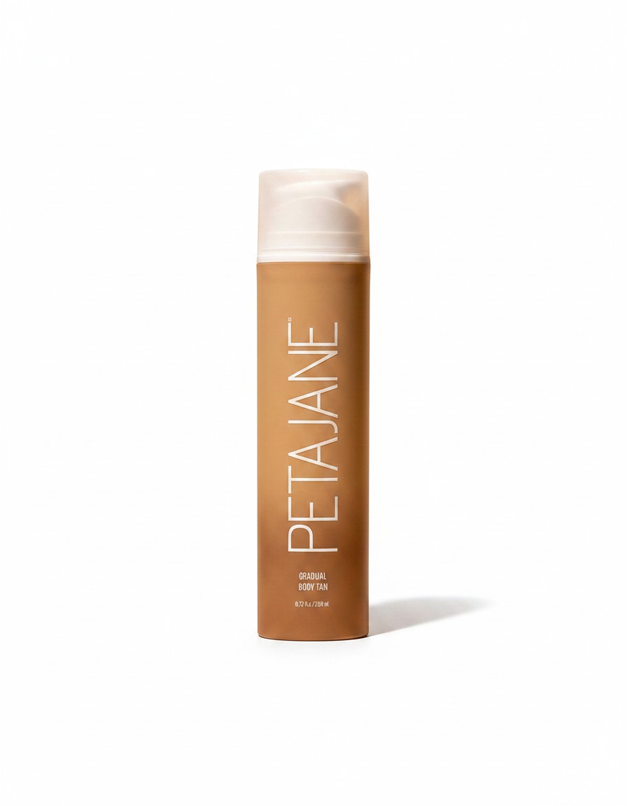 Doodlations Coffee Bar & Boutique Petajane Gradual Body Tan bottle for a natural, streak-free sun-kissed glow.