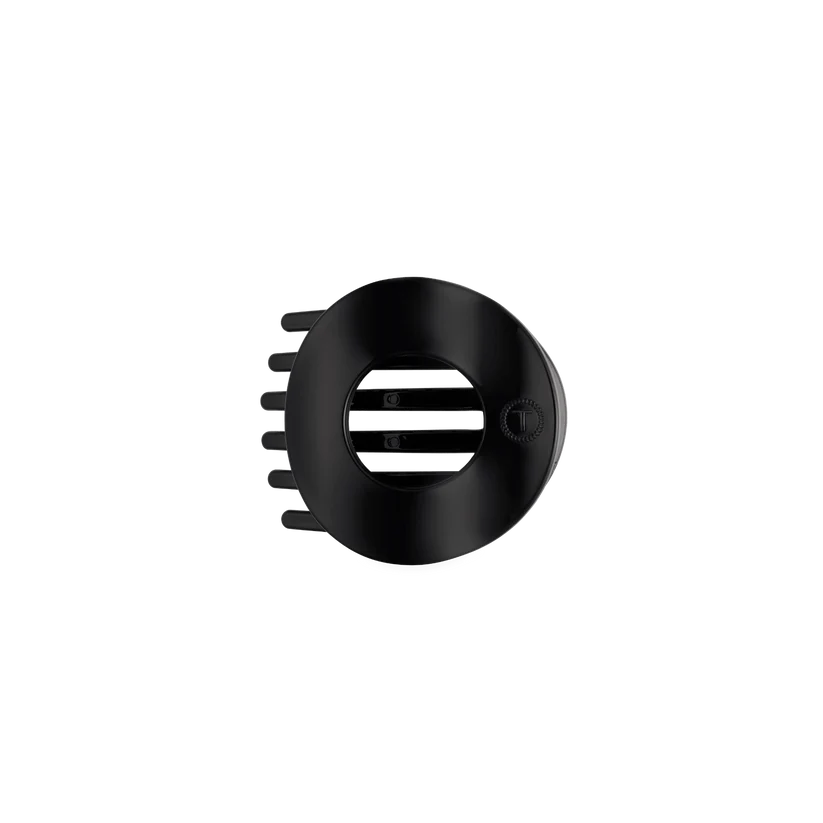 Doodlations Coffee Bar & Boutique Teleties jet black flat circle hair clip with bendable teeth for a secure hold
