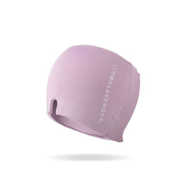 Doodlations Coffee Bar & Boutique lavender migraine relief cap with soft stretchy fabric and gel padding