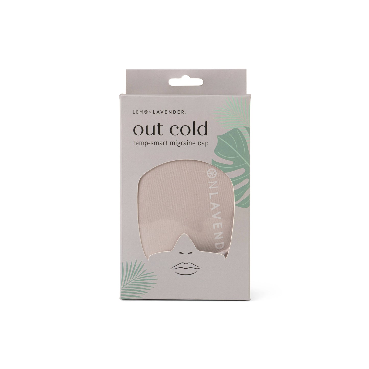 Doodlations Coffee Bar & Boutique Lemon Lavender migraine cap in beige packaging for headache and tension relief