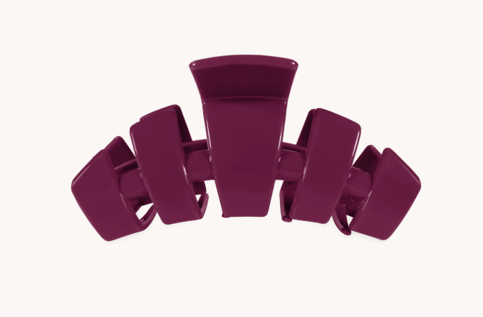 Doodlations Coffee Bar & Boutique Teleties Classic Mulberry claw clip in a deep berry purple, unbreakable design.