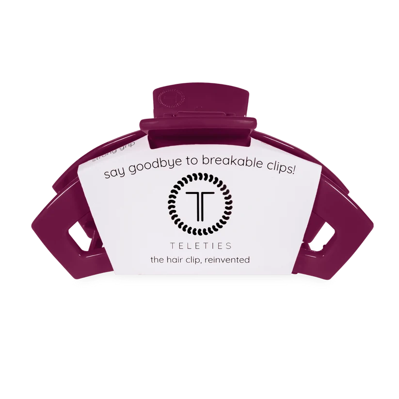 Doodlations Coffee Bar & Boutique Teleties mulberry purple open claw hair clip with durable bendable teeth