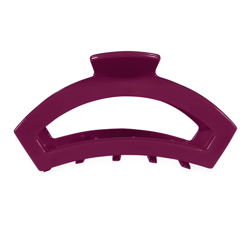 Doodlations Coffee Bar & Boutique Teleties mulberry purple open claw hair clip with a smooth pearlized finish