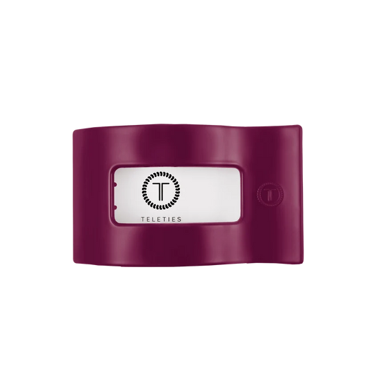 Doodlations Coffee Bar & Boutique Teleties mulberry flat square hair clip with bendable teeth for comfortable wear.