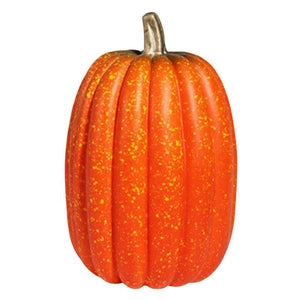 Doodlations Coffee Bar & Boutique orange harvest pumpkin decor with realistic ribbed texture and brown stem