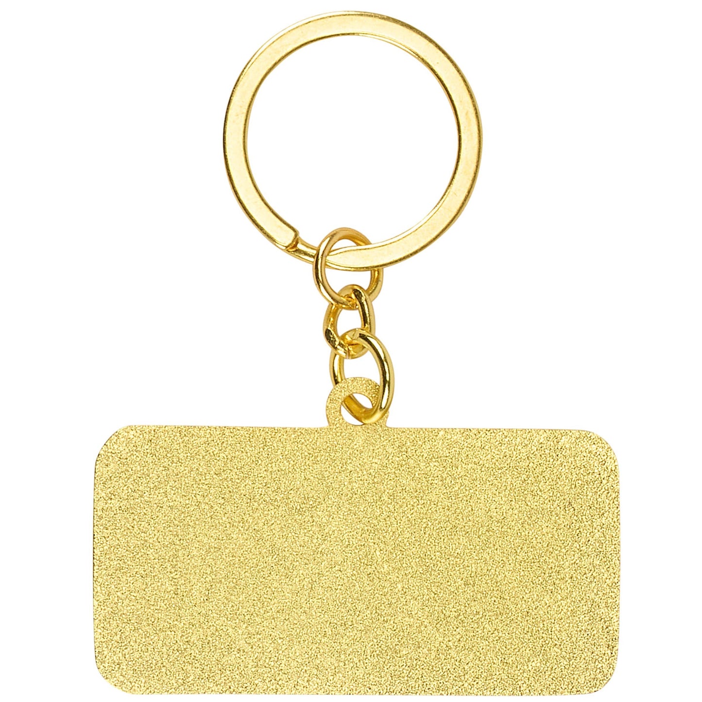 Doodlations Coffee Bar & Boutique gold-tone keychain with pink enamel rectangle and turquoise lettering.