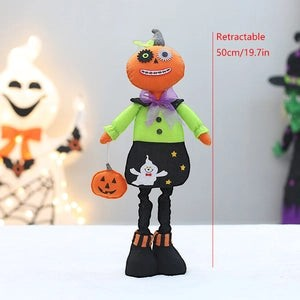 Doodlations Coffee Bar & Boutique retractable pumpkin head plush doll with a ghost skirt for Halloween decor