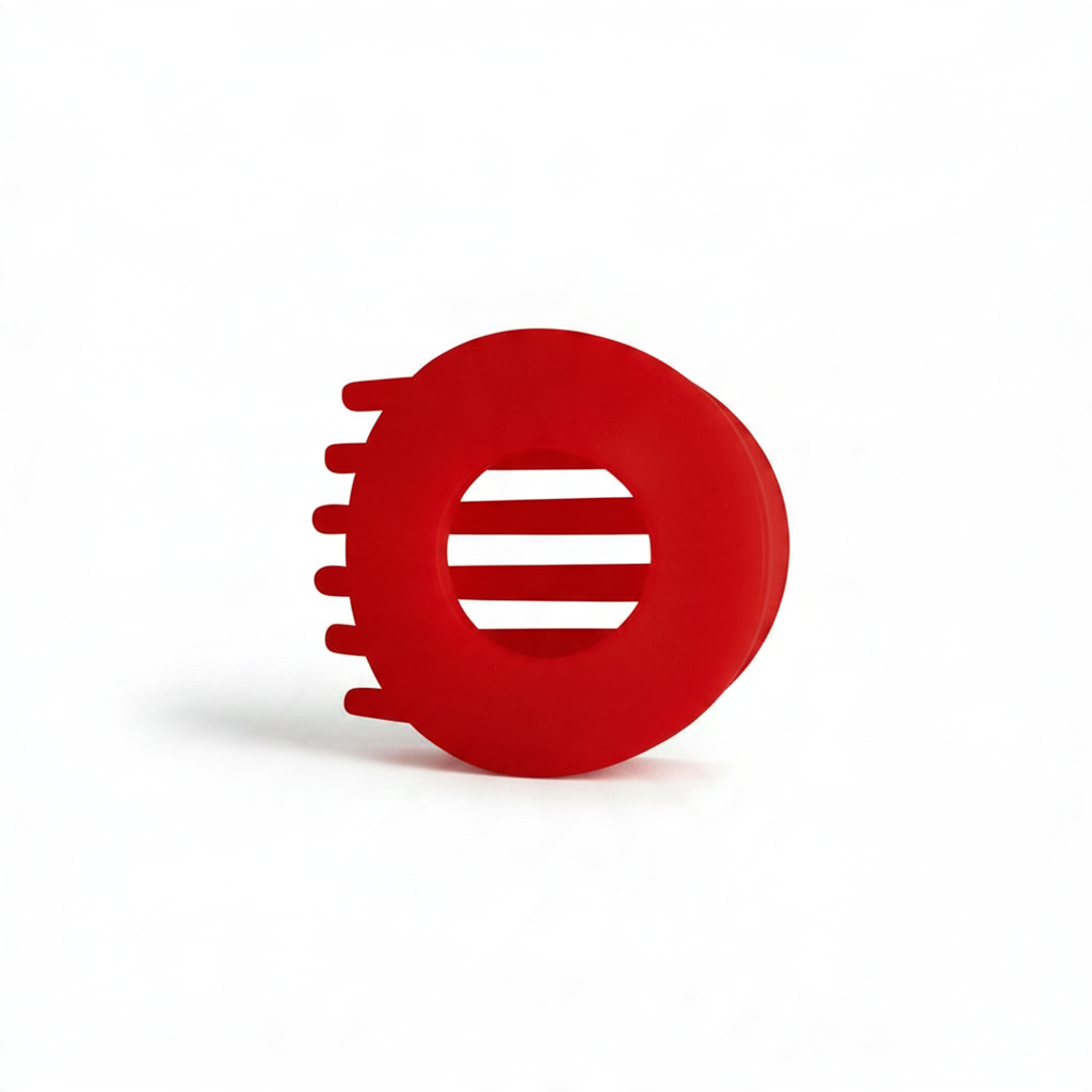 Doodlations Coffee Bar & Boutique red Teleties flat circle hair clip with bendable teeth for a secure, comfortable hold