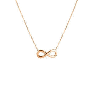 Doodlations Coffee Bar & Boutique rose gold infinity symbol pendant necklace on a delicate chain