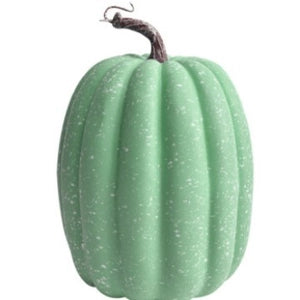 Doodlations Coffee Bar & Boutique sage green speckled decorative pumpkin with a realistic textured brown stem
