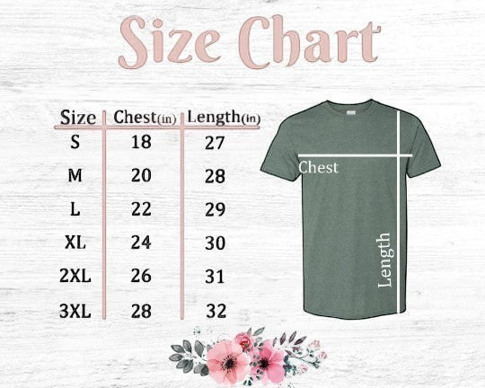 Doodlations Coffee Bar & Boutique size chart for Mama and Mini leopard shirts with chest and length measurements.