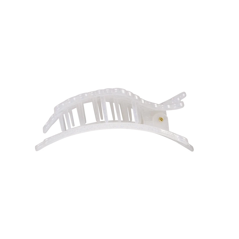 Doodlations Coffee Bar & Boutique Teleties white glitter snowflake flat hair clip with comfortable flat back design