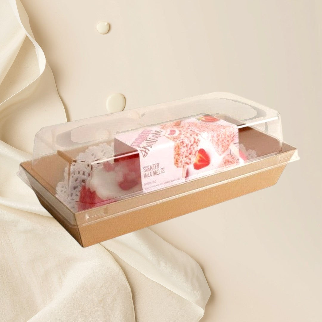 Doodlations Coffee Bar & Boutique Strawberry Shortcake scented wax melts with strawberry and vanilla aroma.