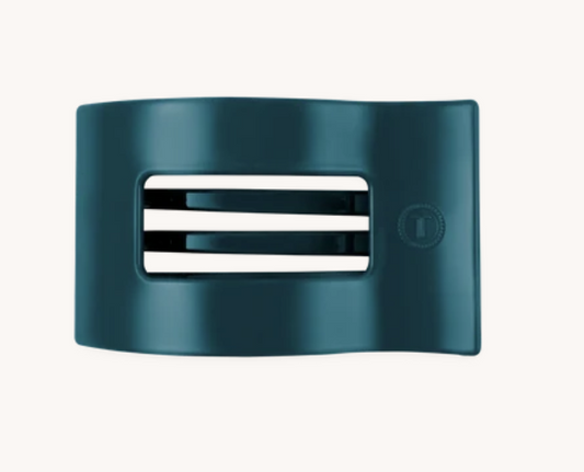 Doodlations Coffee Bar & Boutique Teleties teal flat rectangular hair clip with flexible teeth for secure hold