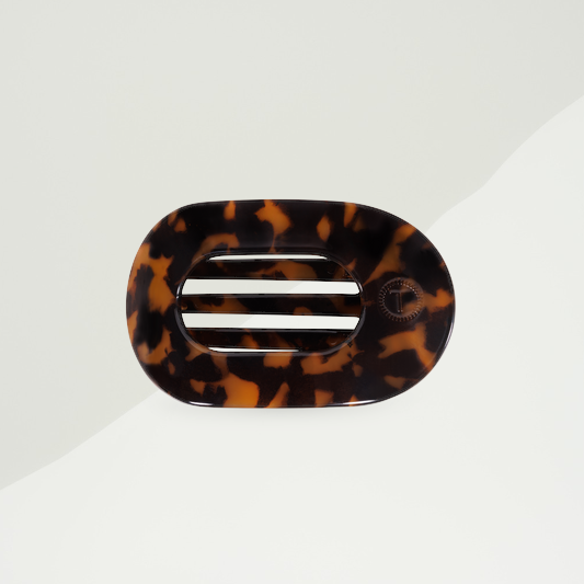 Doodlations Coffee Bar & Boutique Teleties tortoise shell flat round hair clip with durable bendable teeth