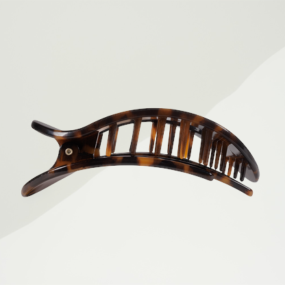 Doodlations Coffee Bar & Boutique Teleties tortoise shell flat round hair clip with bendable teeth for comfortable wear