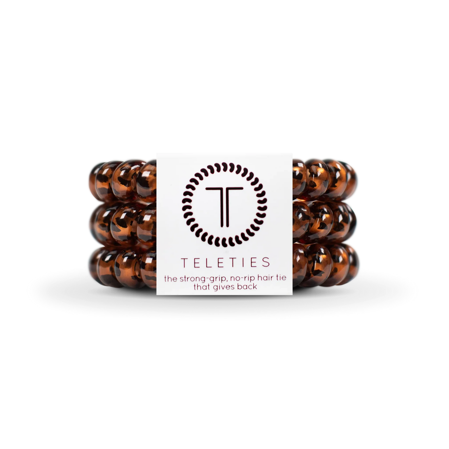 Doodlations Coffee Bar & Boutique tortoise shell spiral hair ties with a strong grip and no-rip design