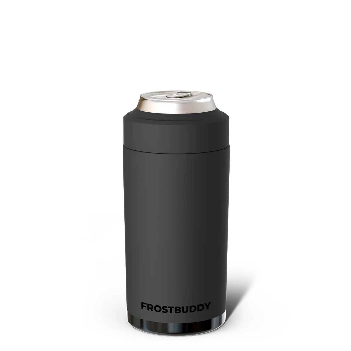 Doodlations Coffee Bar & Boutique Frost Buddy Universal Buddy can cooler in matte black, fits all 12oz and 16oz cans and bottles.