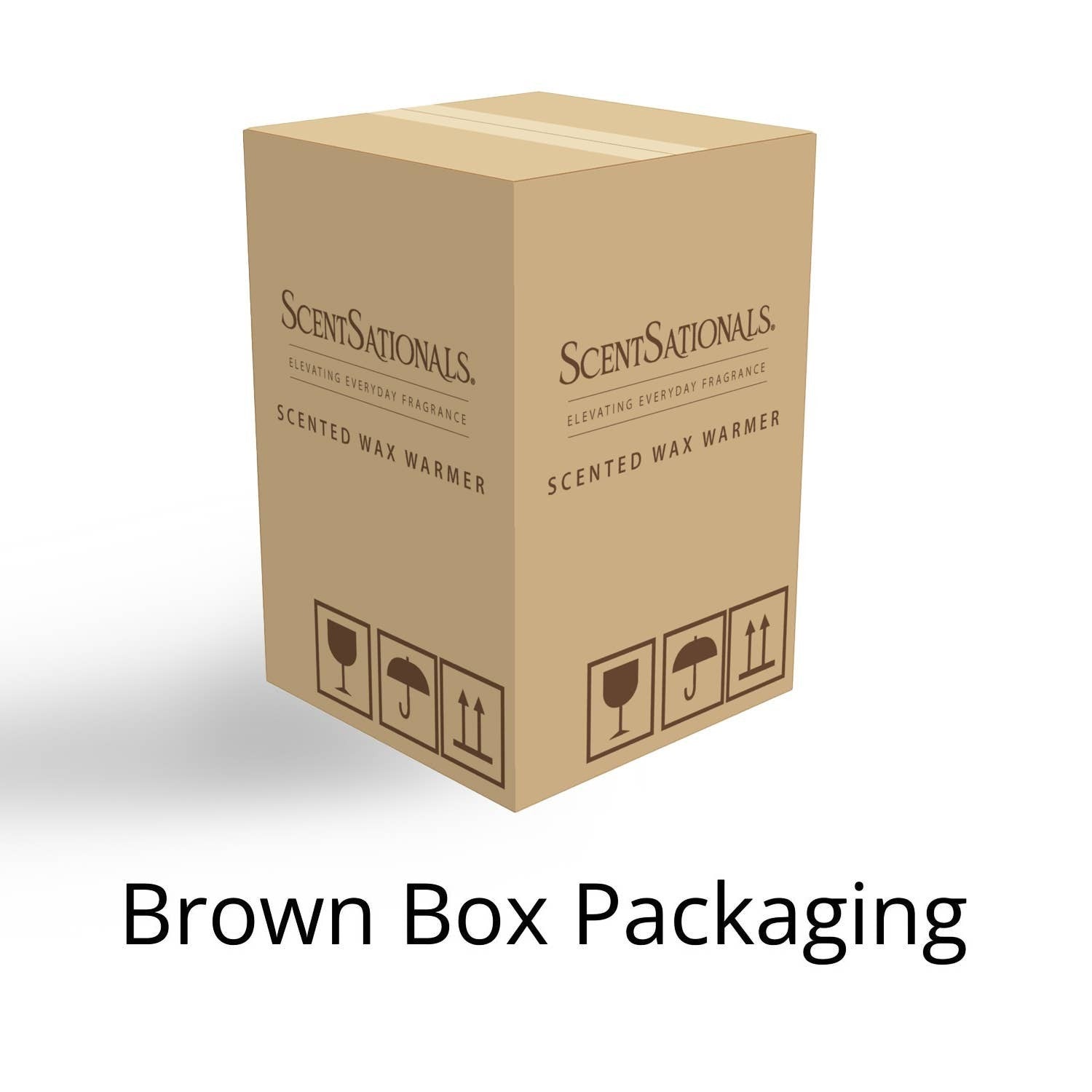 Doodlations Coffee Bar & Boutique branded cardboard shipping box for a Scentsationals scented wax warmer.