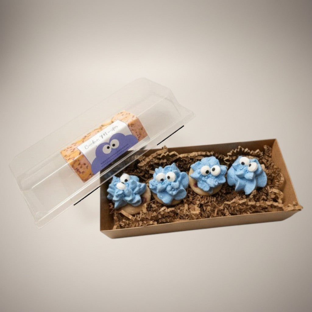 Doodlations Coffee Bar & Boutique Cookie Monster wax melts, blue frosting, chocolate chip cookie scent, handmade.