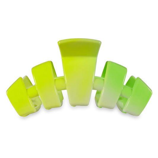 Doodlations Coffee Bar & Boutique lime green gradient segmented claw hair clip for secure hold.